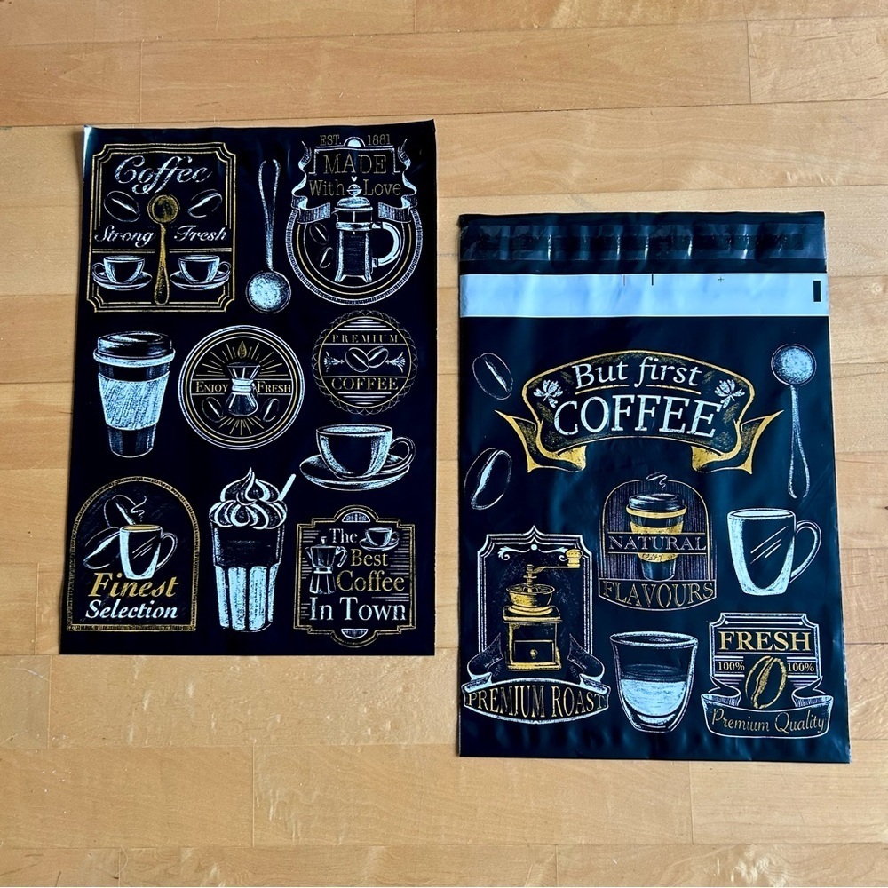 10 Count - 10x13 inch Polymailers (BUT FIRST, COFFEE) - Picture 2 of 10